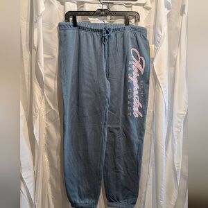 B1 NWT Aeropostale 1987 High-Rise Slouchy Fleece Joggers - Slate Blue XL